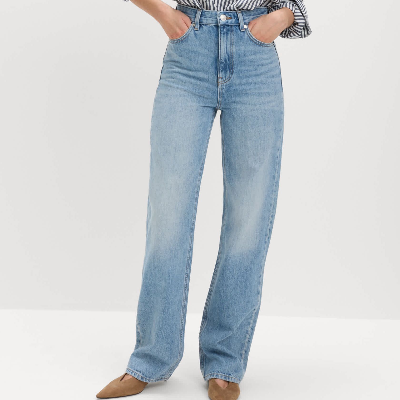 High Waisted Relaxed Straight Jeans
