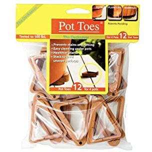 Bosmere Pot Toes, Plant Pot Risers for Indoor and Outdoor, Prevent Stains and Rotting on Wood, Cement, and Tile - Adobe (pack of 12)