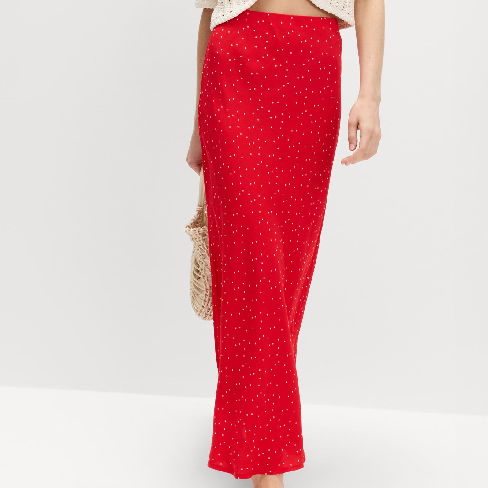 Printed Midi Slip Skirt