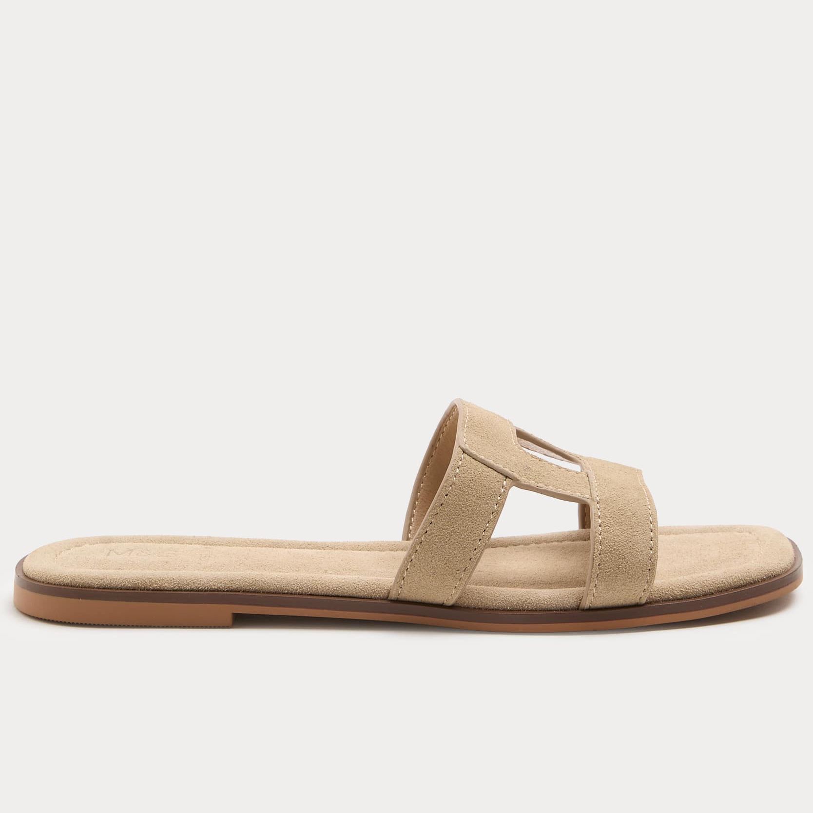 Suede Flat Mule Sandals