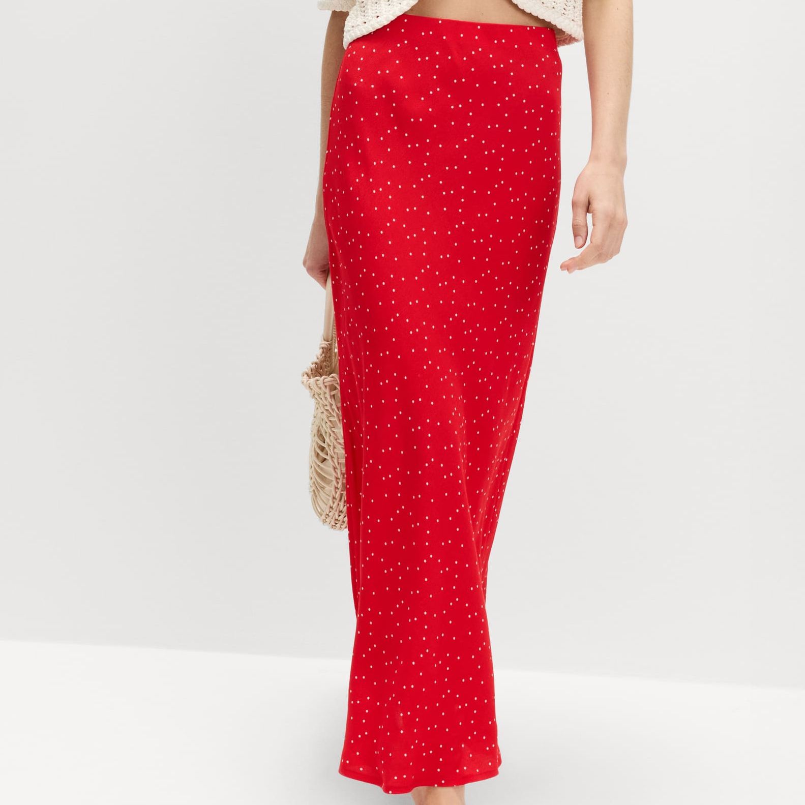 Printed Midi Slip Skirt