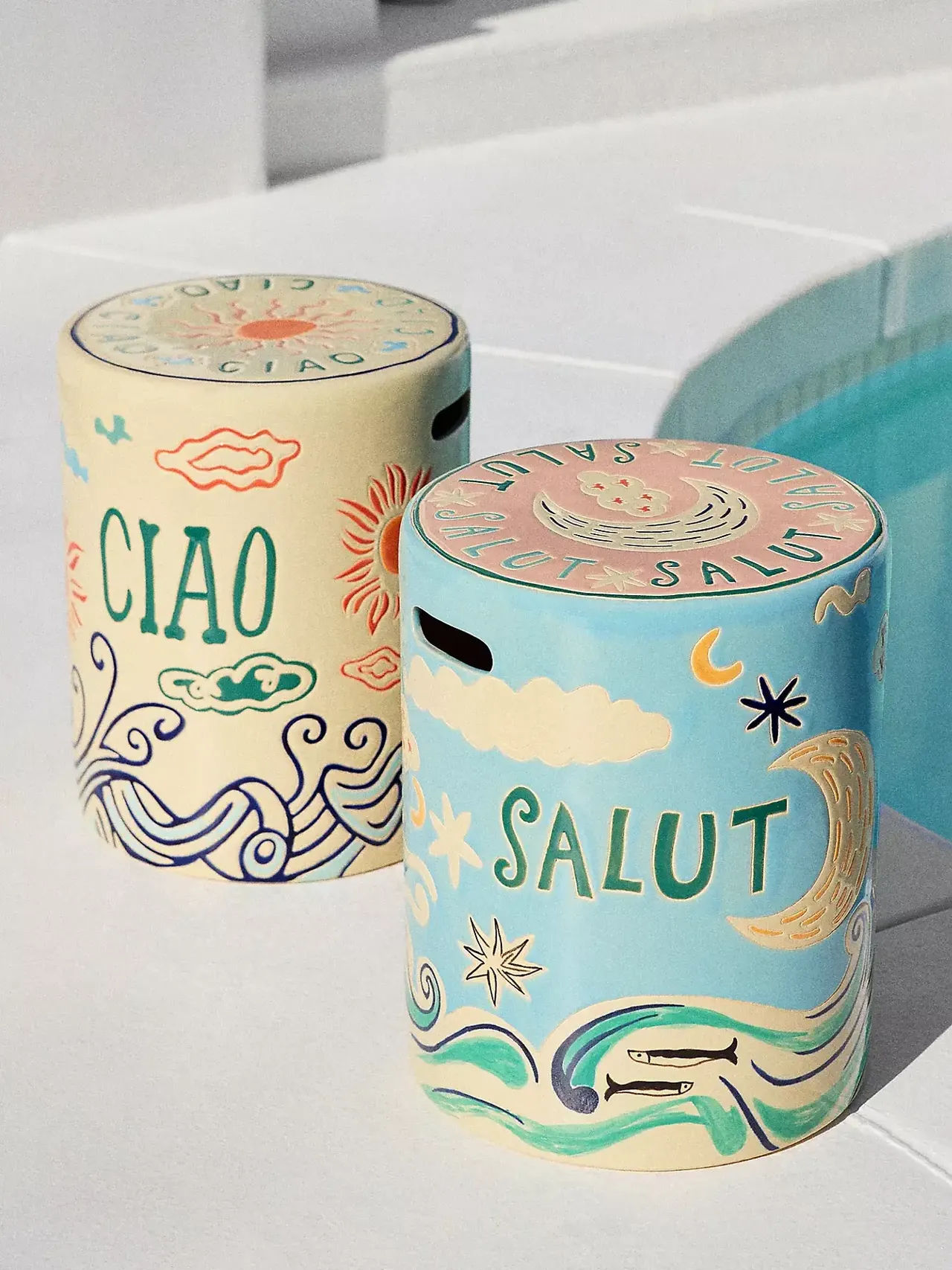 Festa Outdoor Ceramic Stool
