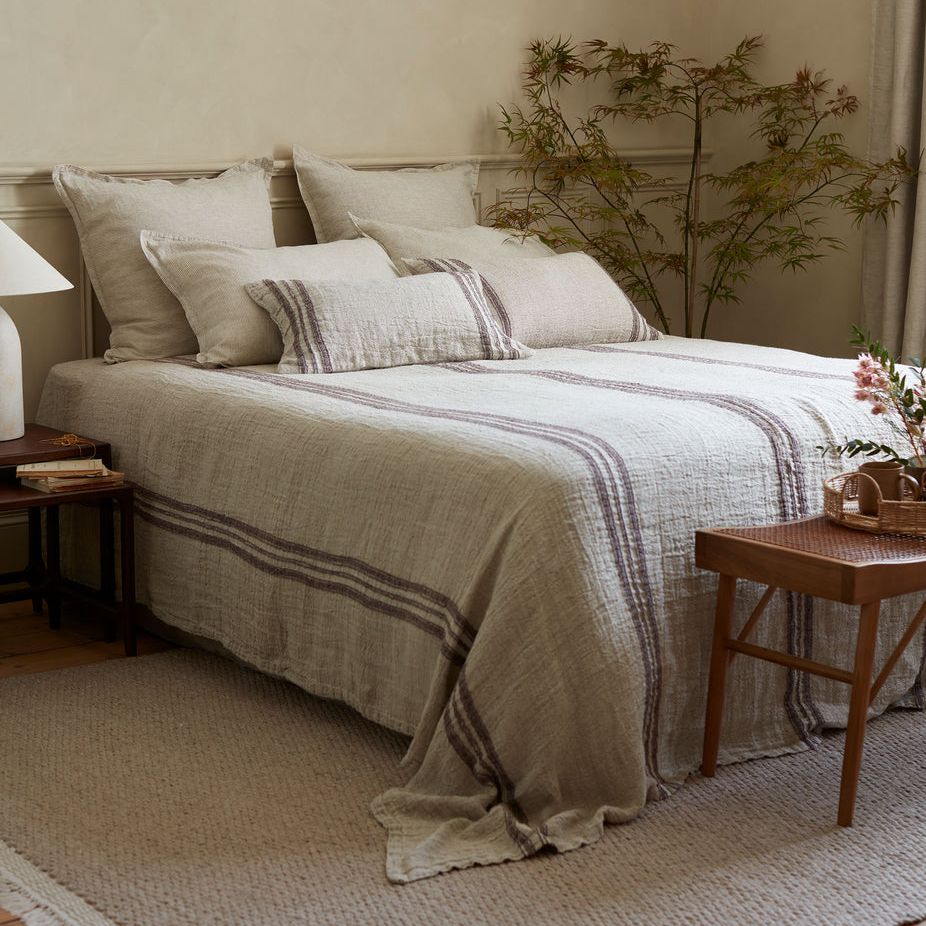 Natural Elijah 100% Linen Throw