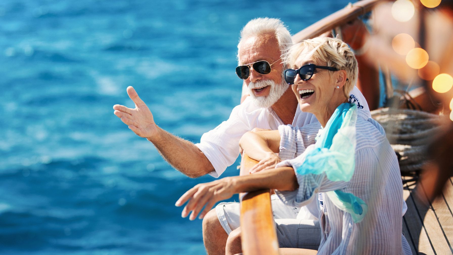 A couple on a cruise.