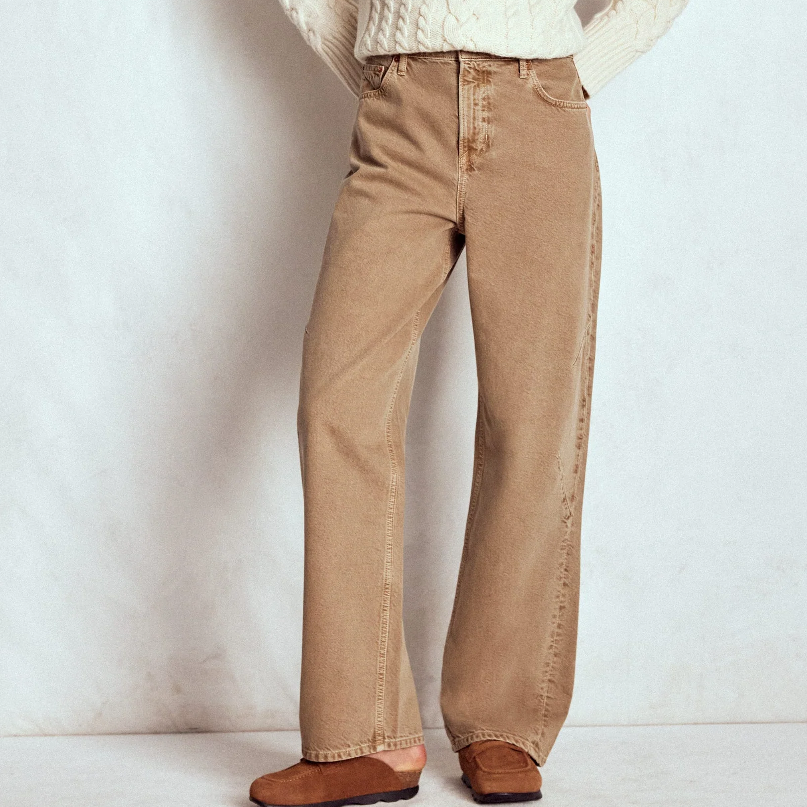 Boden brown barrel leg jeans