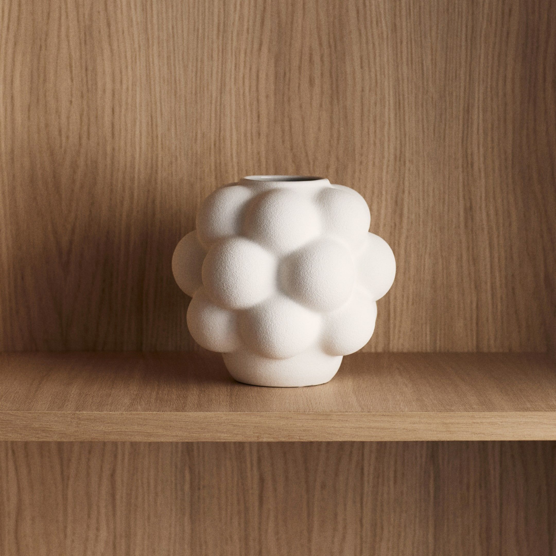 Bubbly Stoneware Vase - Dark Brown