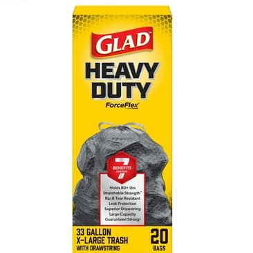 Glad Forceflex Heavy Duty Large Drawstring Trash Bags, Hold 80+ Pounds, 33 Gallon, 20 Count