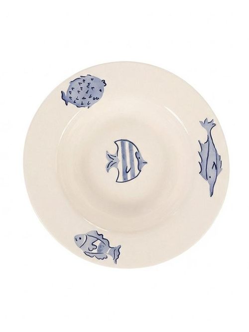 Anna + Nina More Fish in the Sea Earthenware Serving Pasta Plate