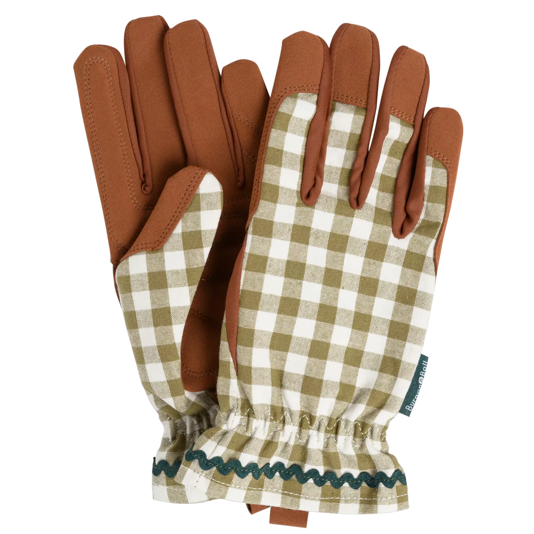 Burgon &amp;amp; Ball Gingham Gardening Gloves, Olive