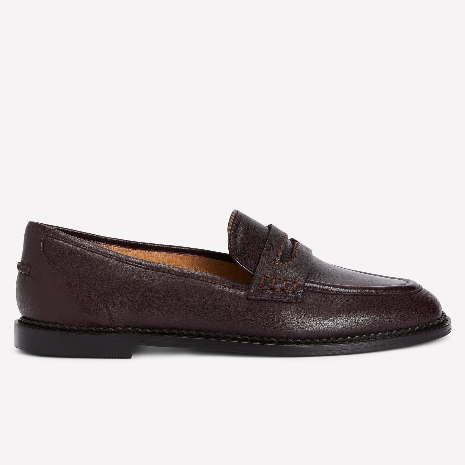 Nya Penny Loafers-Chocolate Brown Leather