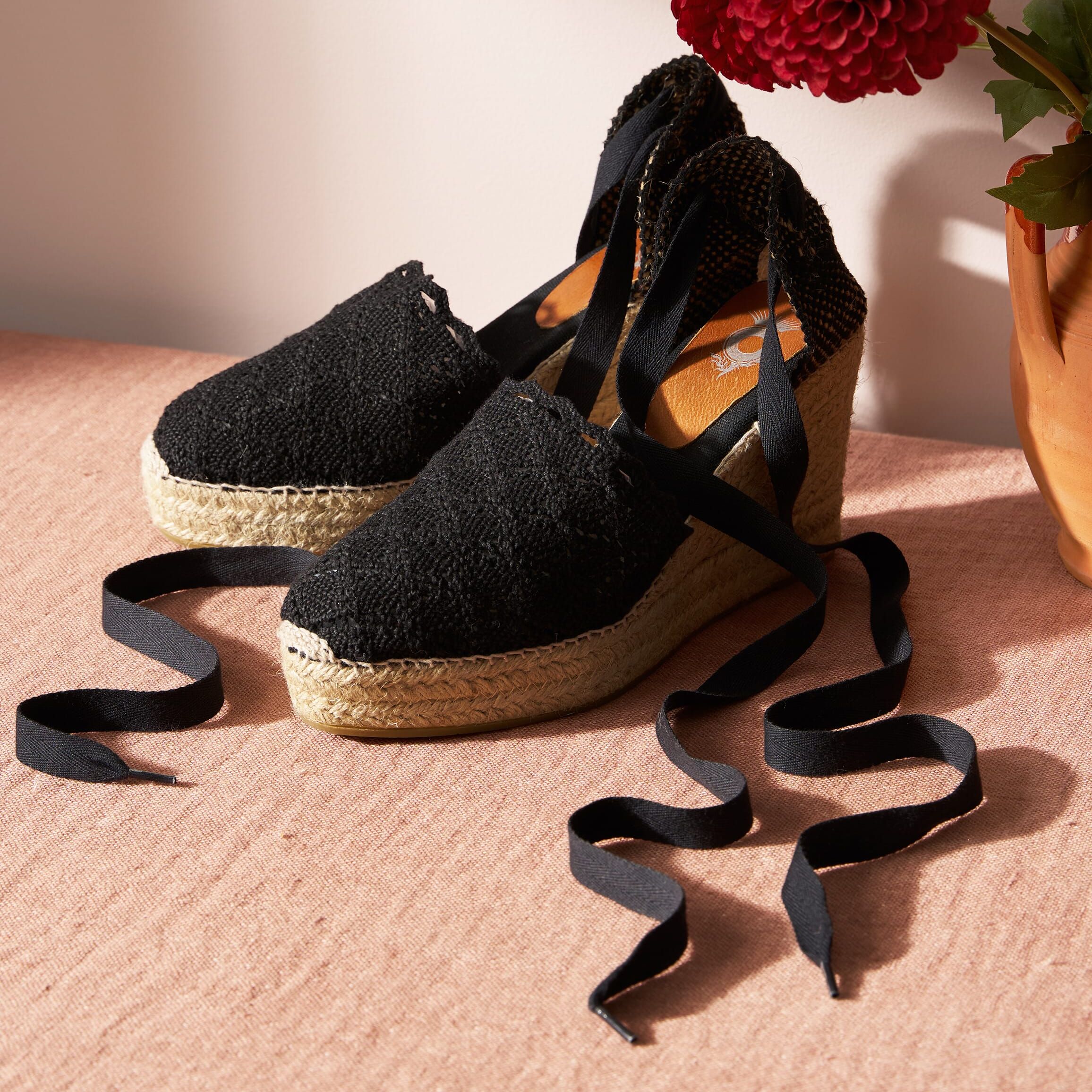 Brora Lace Up Crochet Espadrilles
