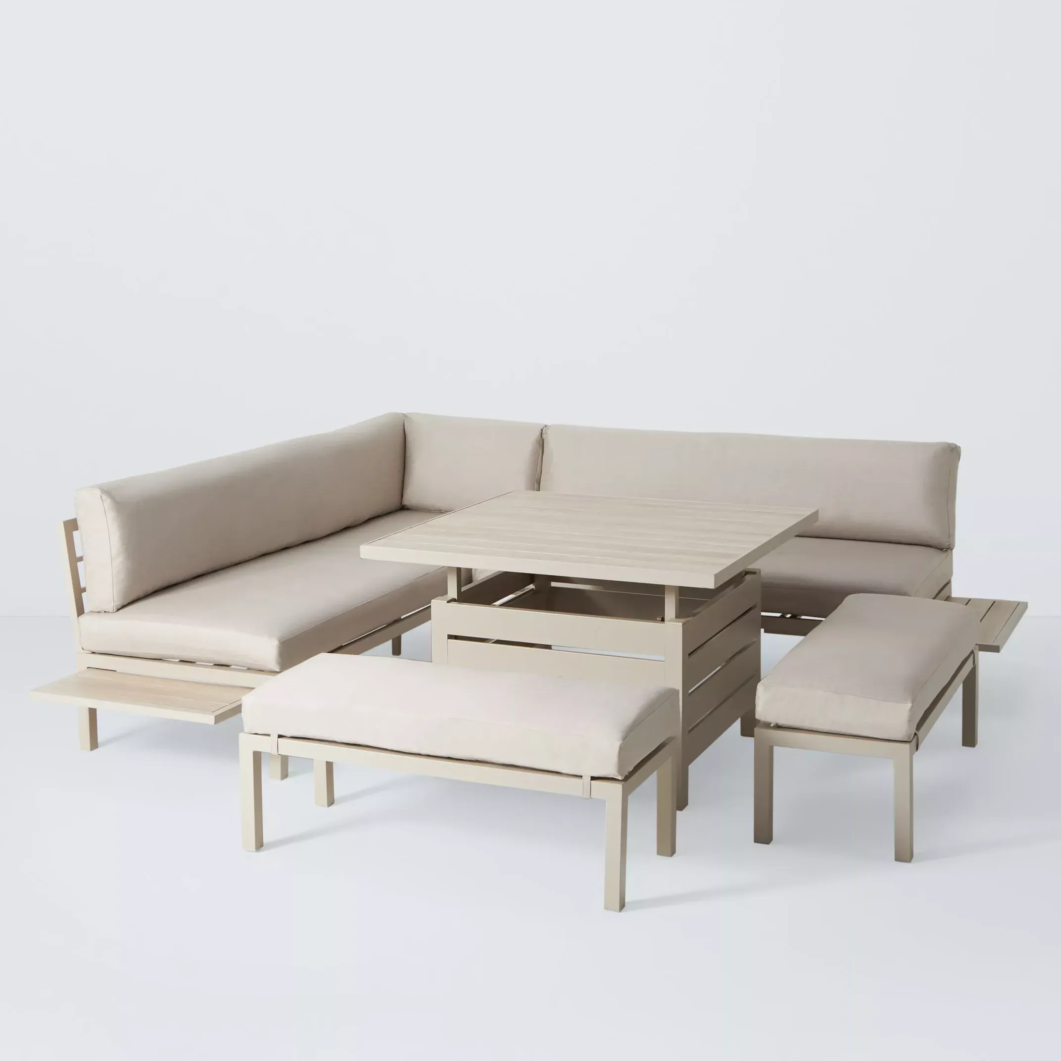 John Lewis Platform 8-Seater Corner Garden Dining/lounge Set With Height-Adjustable Table, Green