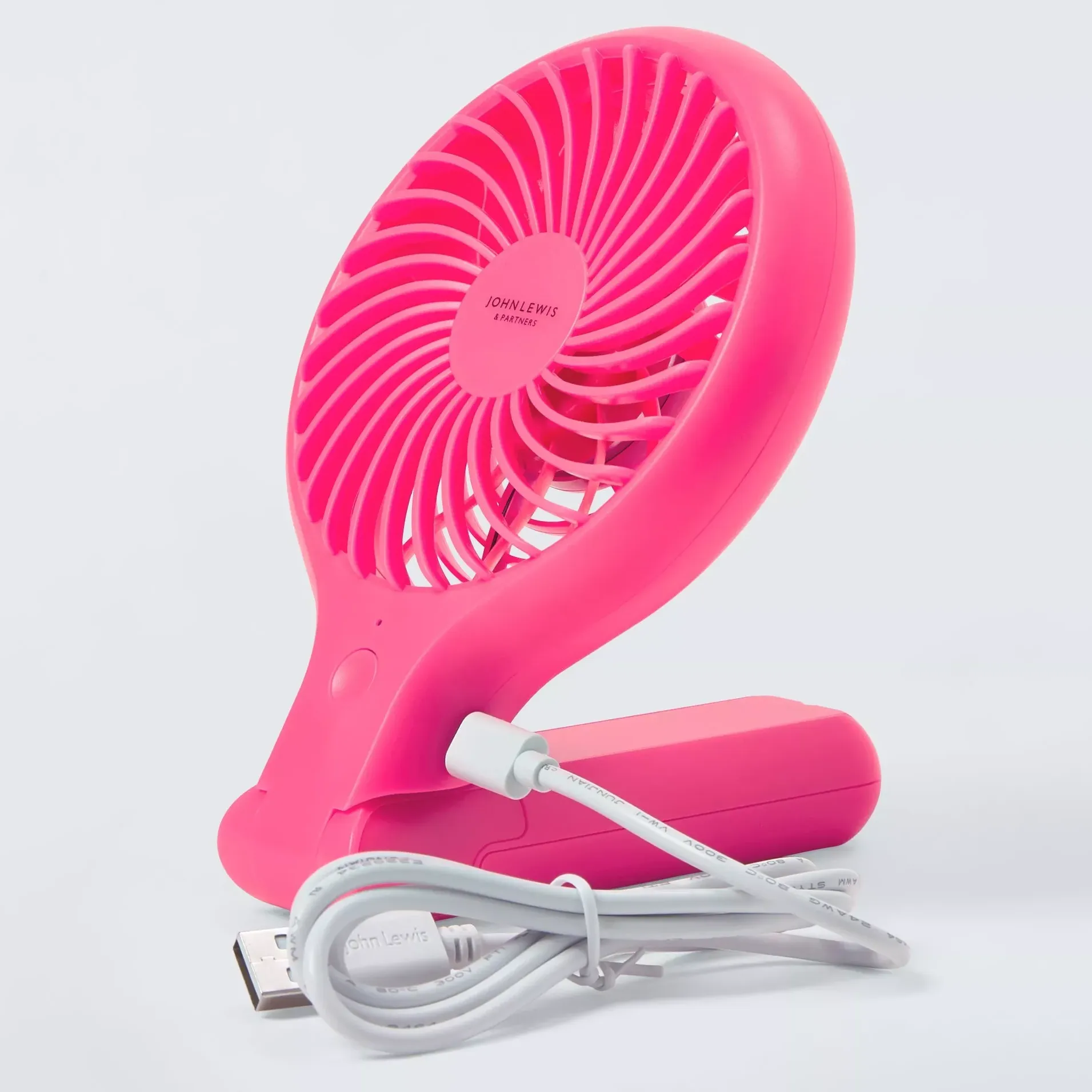 John Lewis Handheld &amp;amp; Foldable Desk Fan, 4 Inch, Lilac