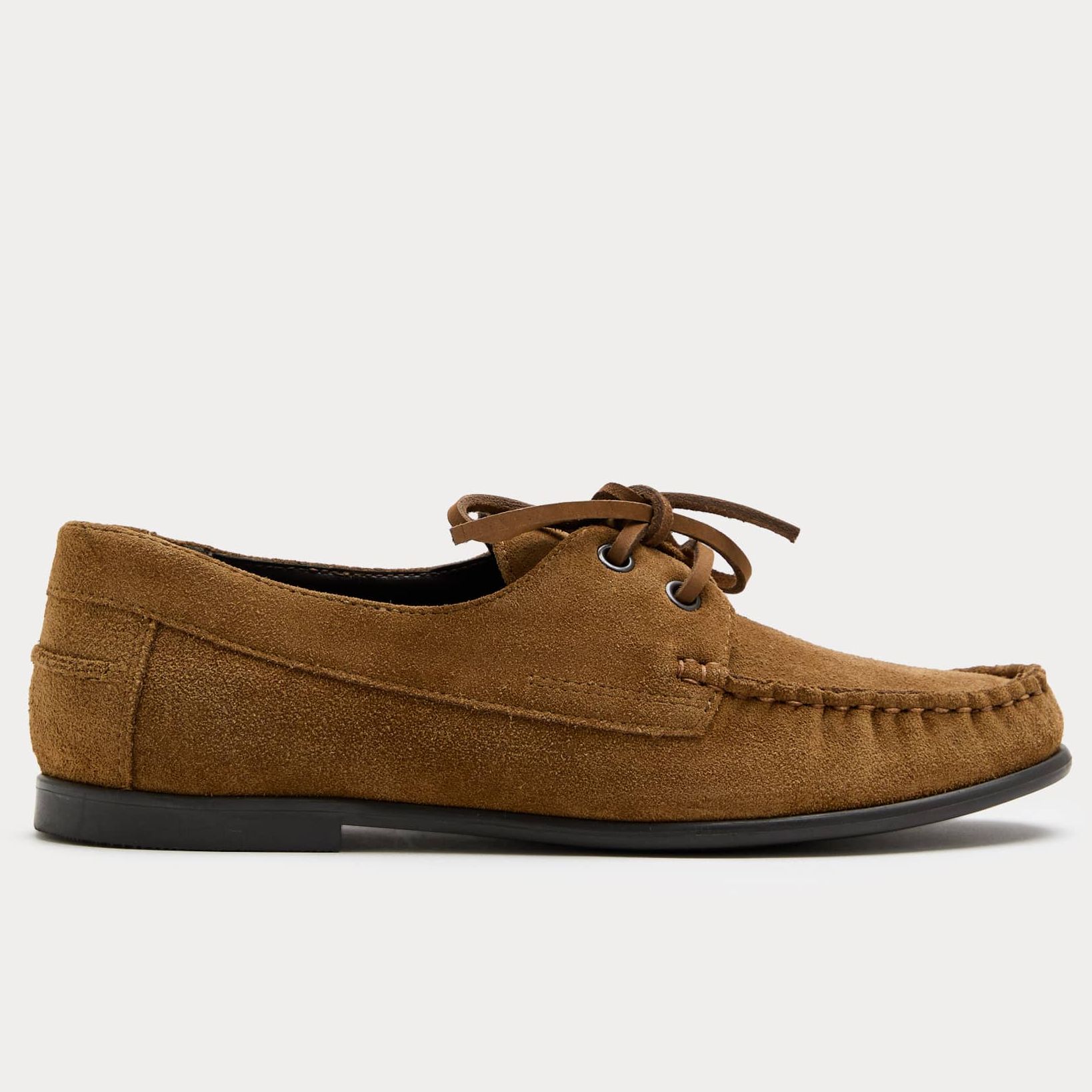 Suede Lace Up Flat Boat Shoes