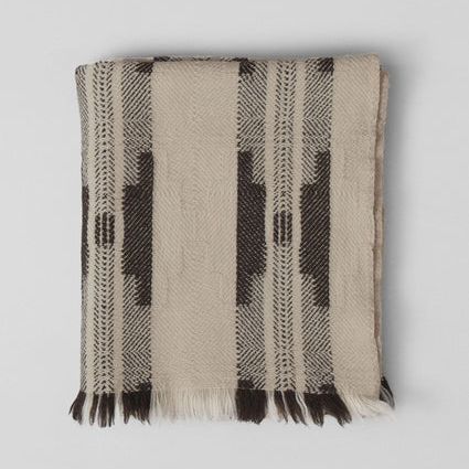 Bulgarian Wool Blanket | Ecru/brown