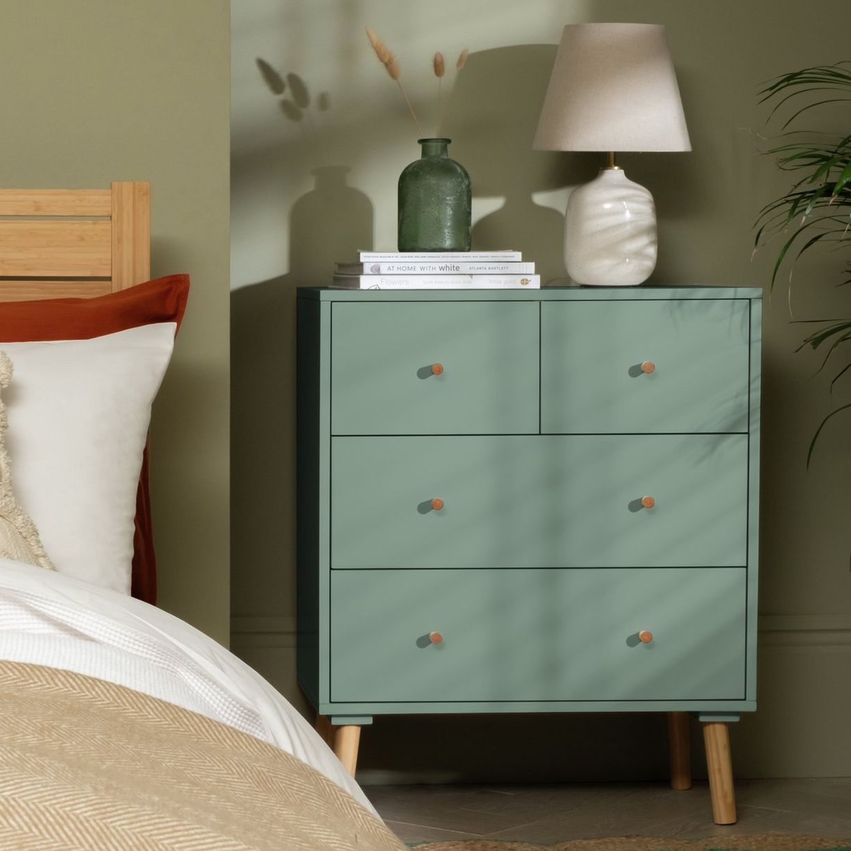 Habitat Otto 4 Drawer Chest - Sage Green