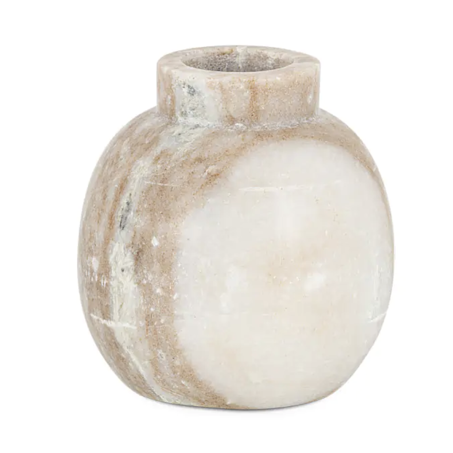 grey Marble Vase on white background