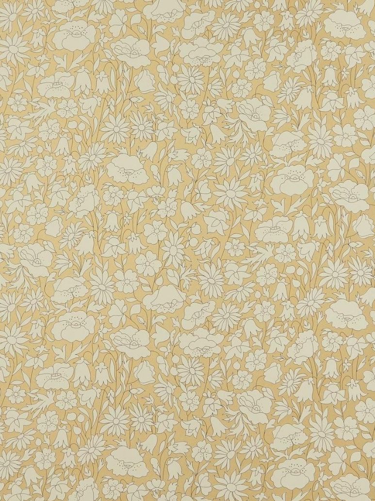 Poppy Meadow Wallpaper in Pewter Gold