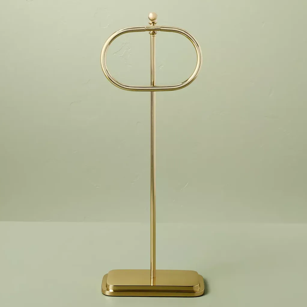 Brass Bathroom Hand Towel Stand Antique Finish - Hearth U0026#38; Handu0026#8482; With Magnolia