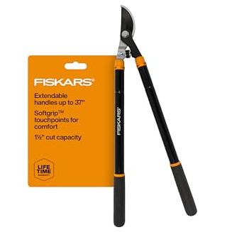Fiskars Loppers for Tree Trimming, Heavy Duty, With Extendable Handle (24.5"-37" Range), Sharp Bypass Steel Blade Tree Branch Cutter Up to 1.5-Inch Diameter Cut Capacity
