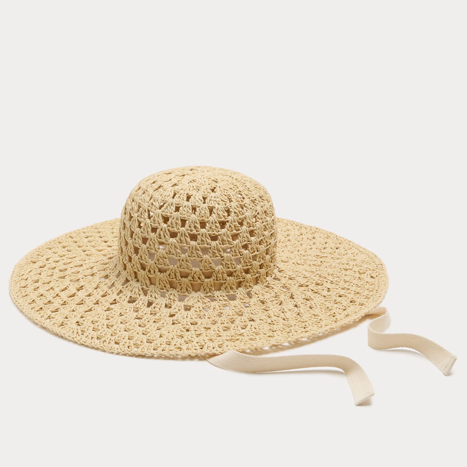 Open Weave Wide Brim Hat