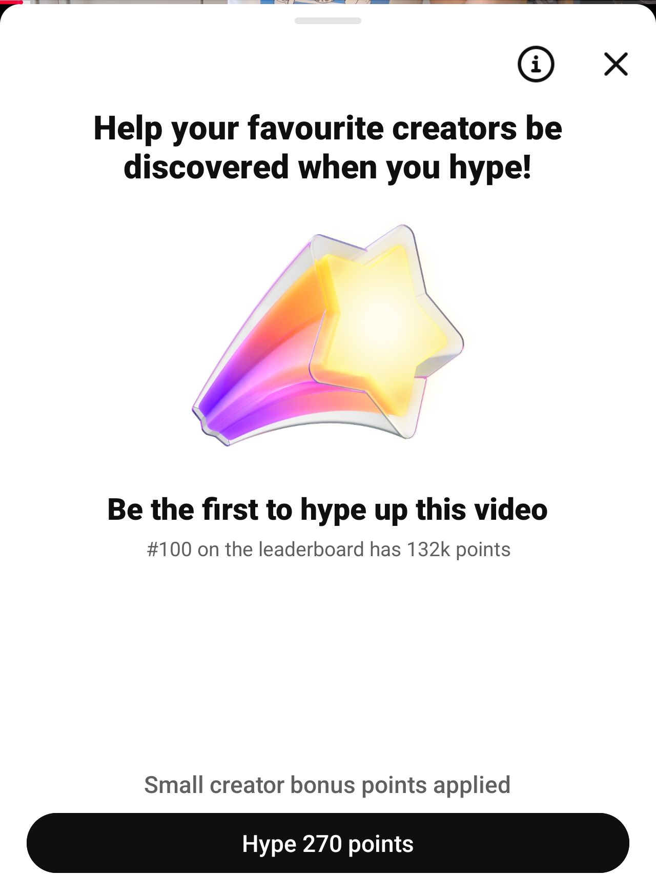 YouTube Hype button