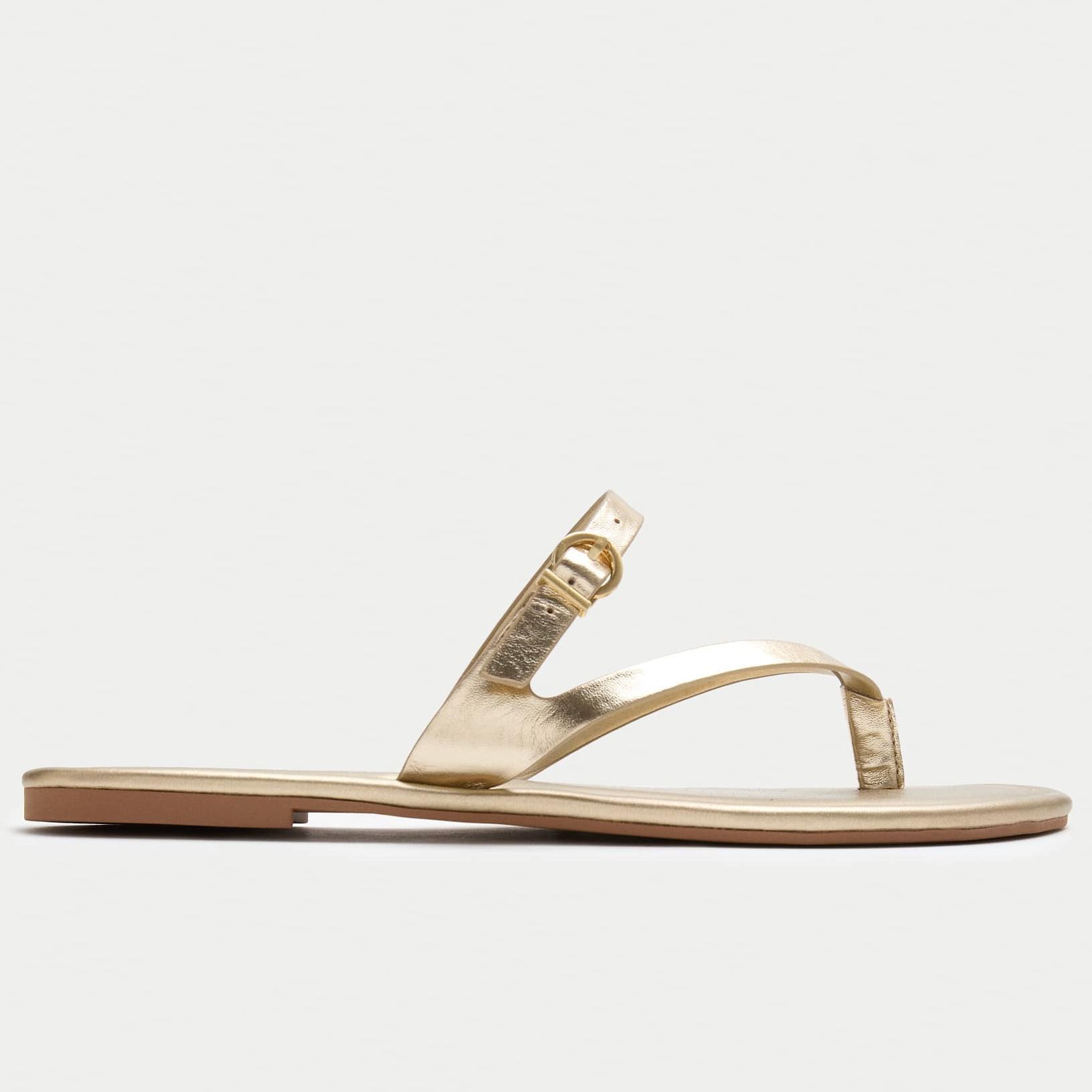 Buckle Flat Toe Loop Mule Sandals