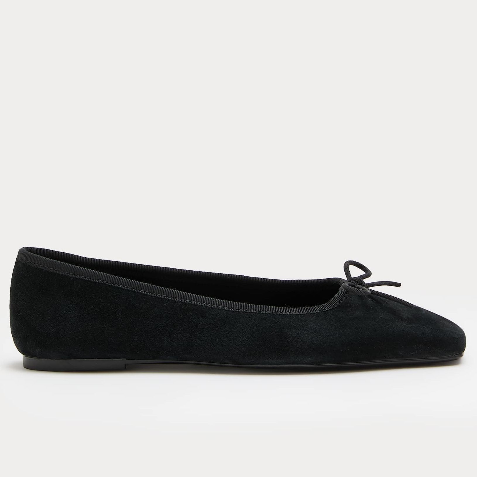 Suede Flat Square Toe Ballet Pumps