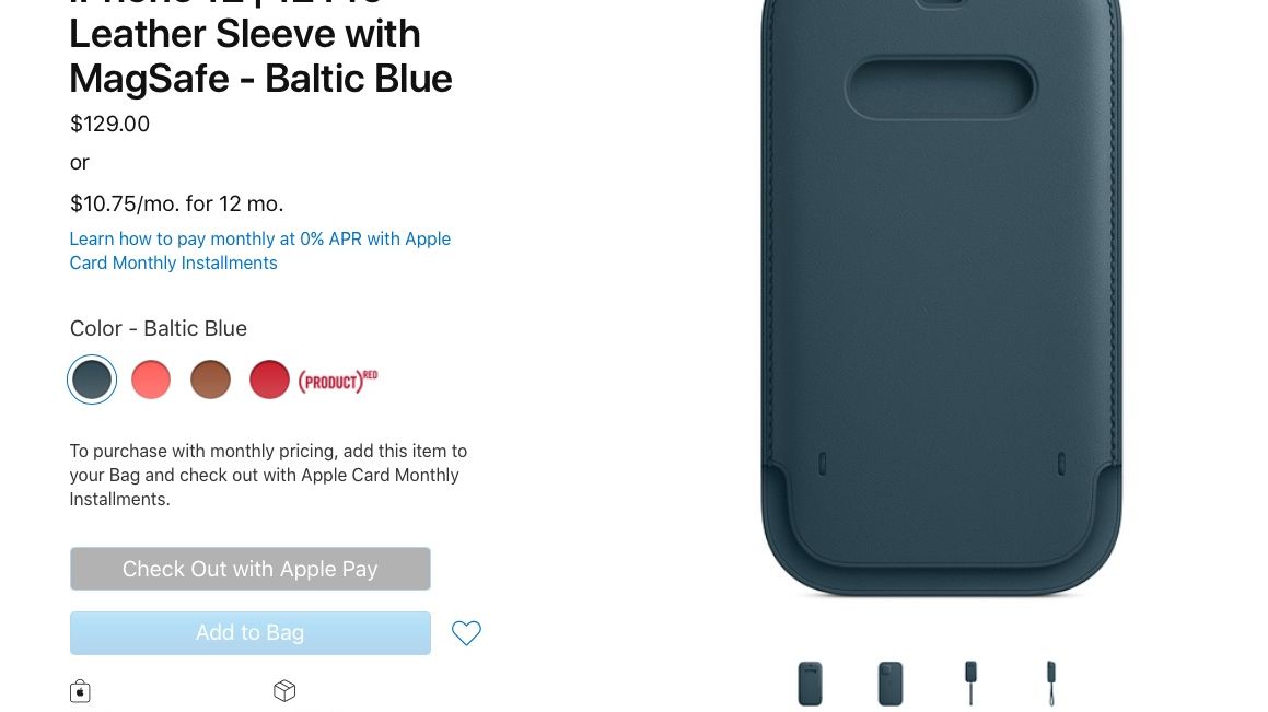 Apple's iPhone 12 Leather Sleeve with MagSafe will cost $129