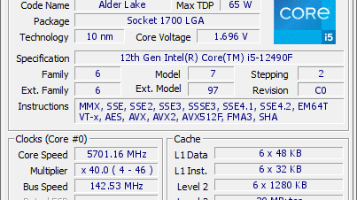 Intel's Core i5-12490F Hits 5.7 GHz With BCLK Overclocking