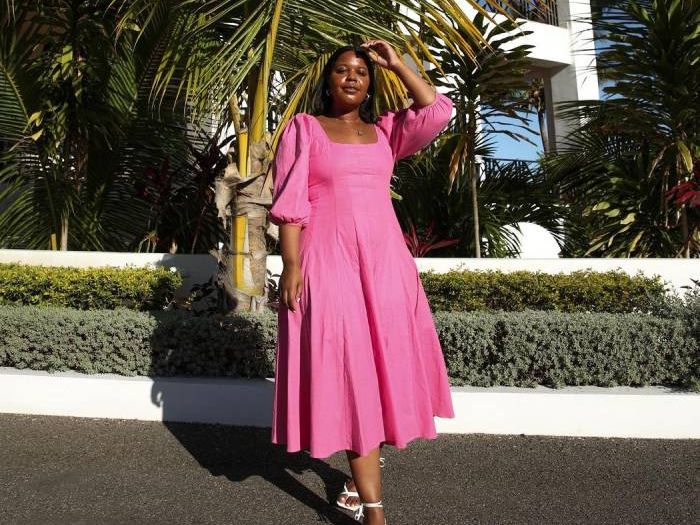strapless open back dress Bopop Hot Pink Dress – Moonlight