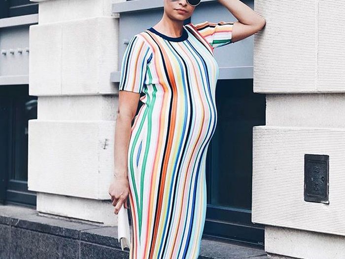 strapless open back dress Baby Loading Oversized Maternity T Shirt Dress main image 1