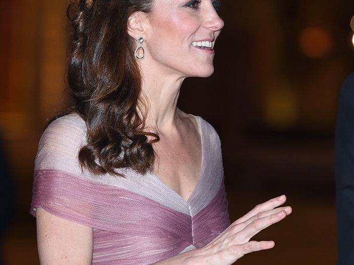 blue evening dresses with sleeves Evelyn - Kate Middleton Dress with Buttons main image 1