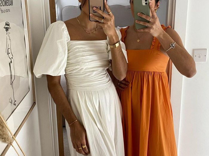 zara flowy gathered dress There Are So Many Good Summer Dresses From Zara, COS & More style-bump-friendly