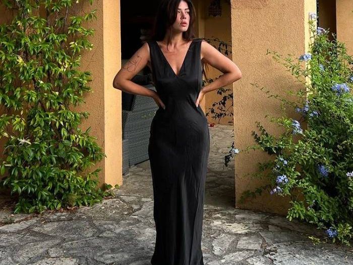 blue dress for baby girl Long Black Formal Dress with Three-Quarter Sleeves Black / 6 main image 0