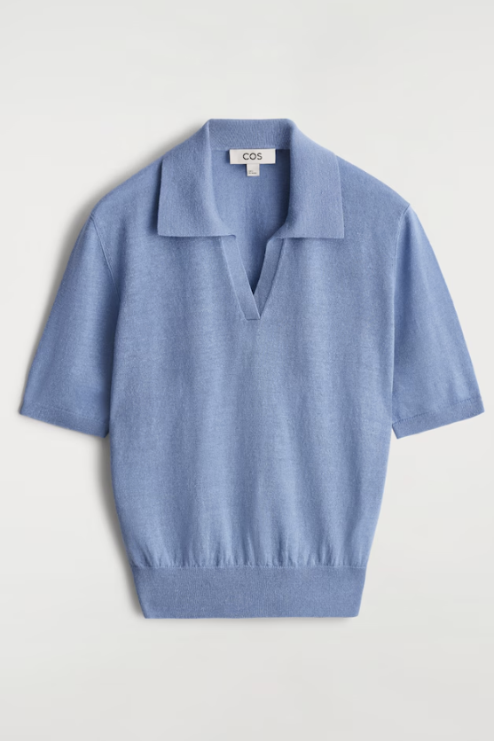 COS, Knitted Linen-Merino Polo Shirt