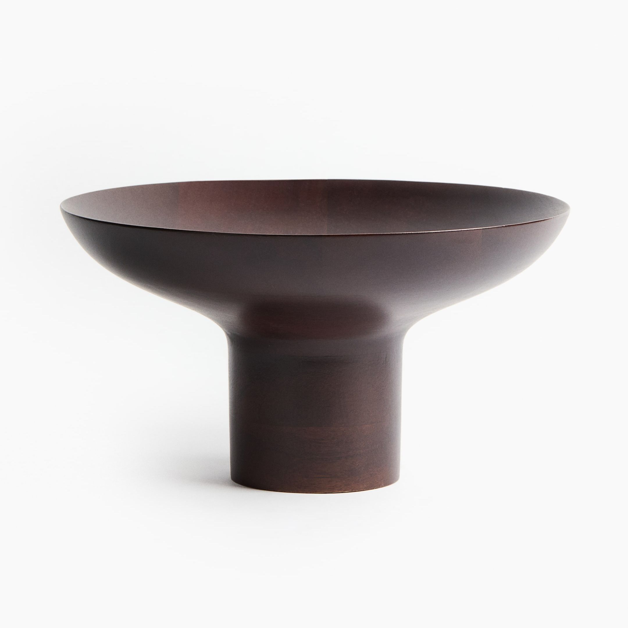 Footed Serving Bowl - Dark Brown