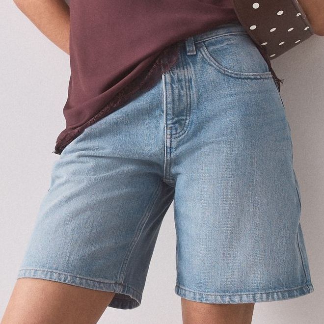 Light Blue Bermuda Denim Jort Shorts - Size 6