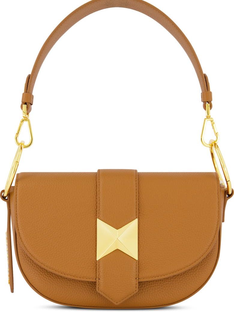 Gold Plated Hardware Grain Leather Saddle Bag