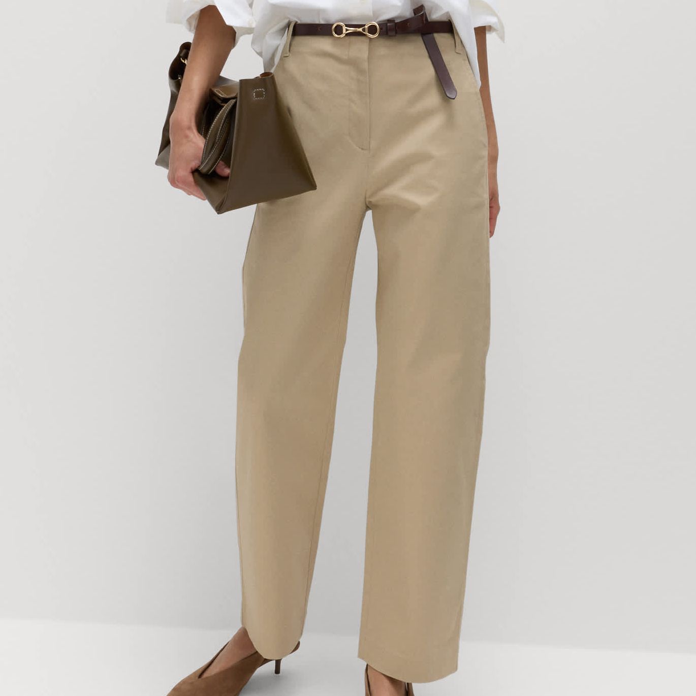 Cotton Rich Straight Leg Trousers