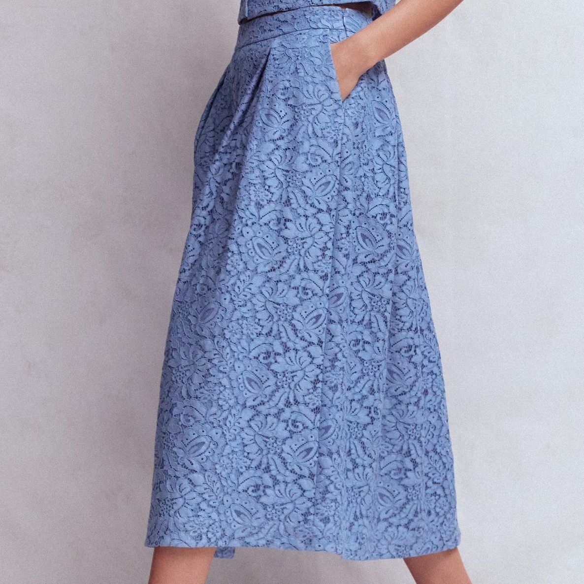 Verity Lace Skirt-Cornflower Blue