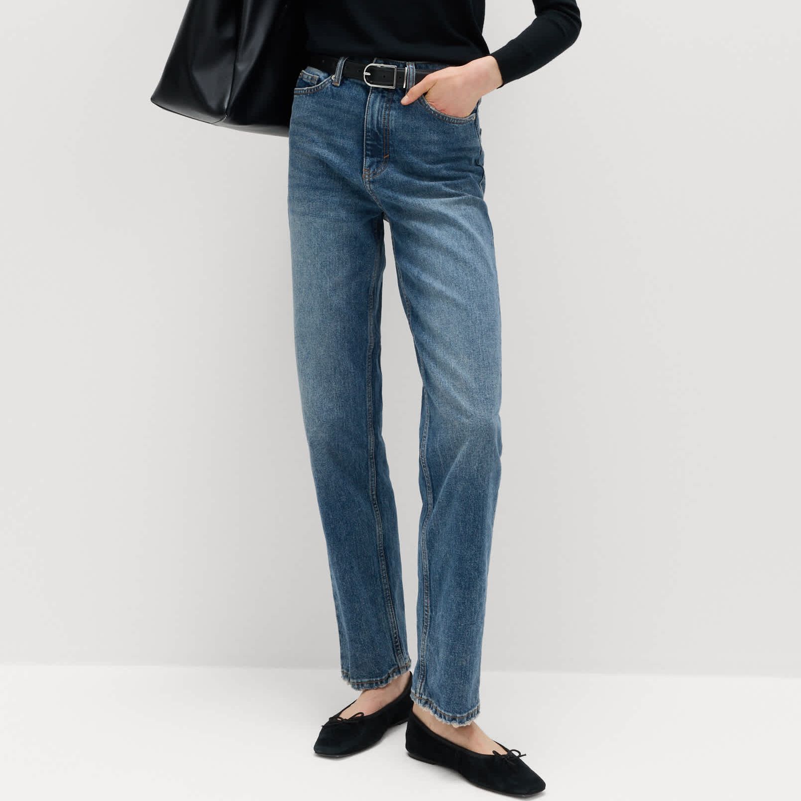 High Waisted Straight Leg Jeans