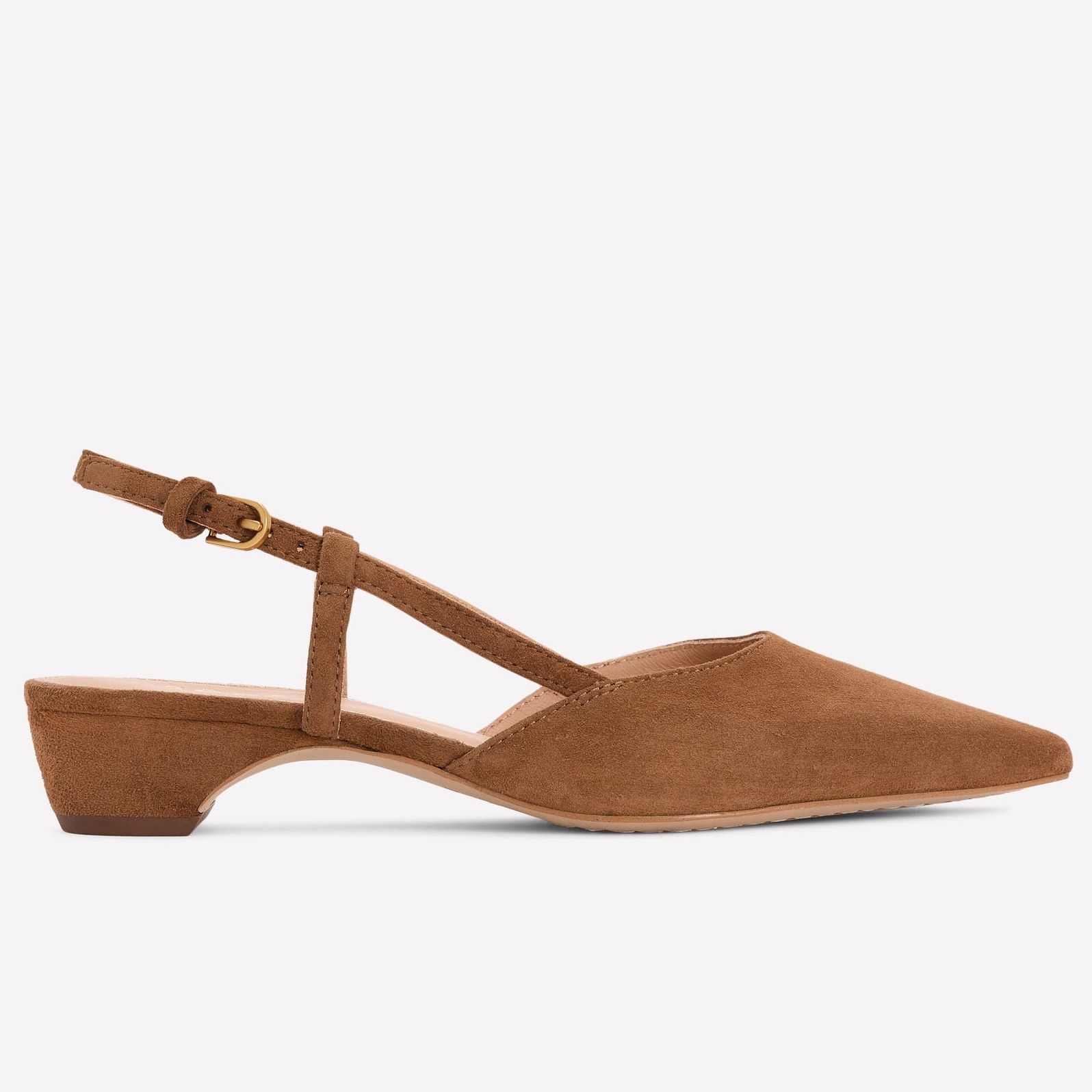 Mini Block Sling Backs-Raw Umber