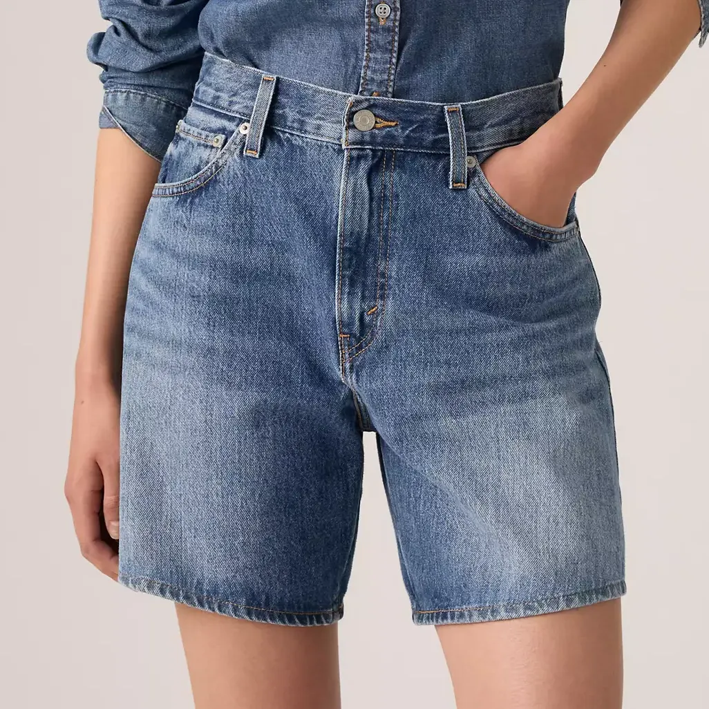 Levi's Medium Wash High-Rise Baggy Shorts
