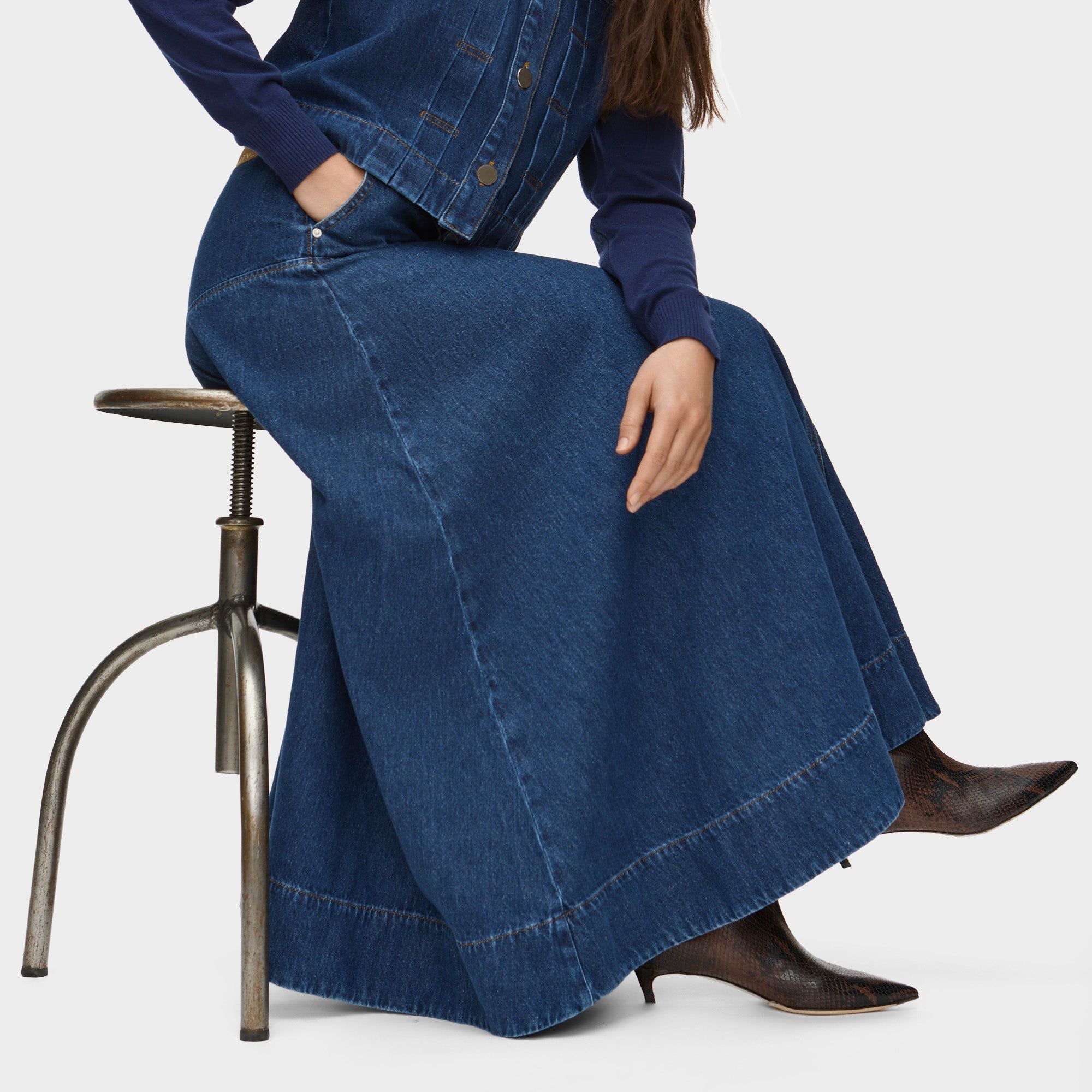 Liza Denim Maxi Skirt