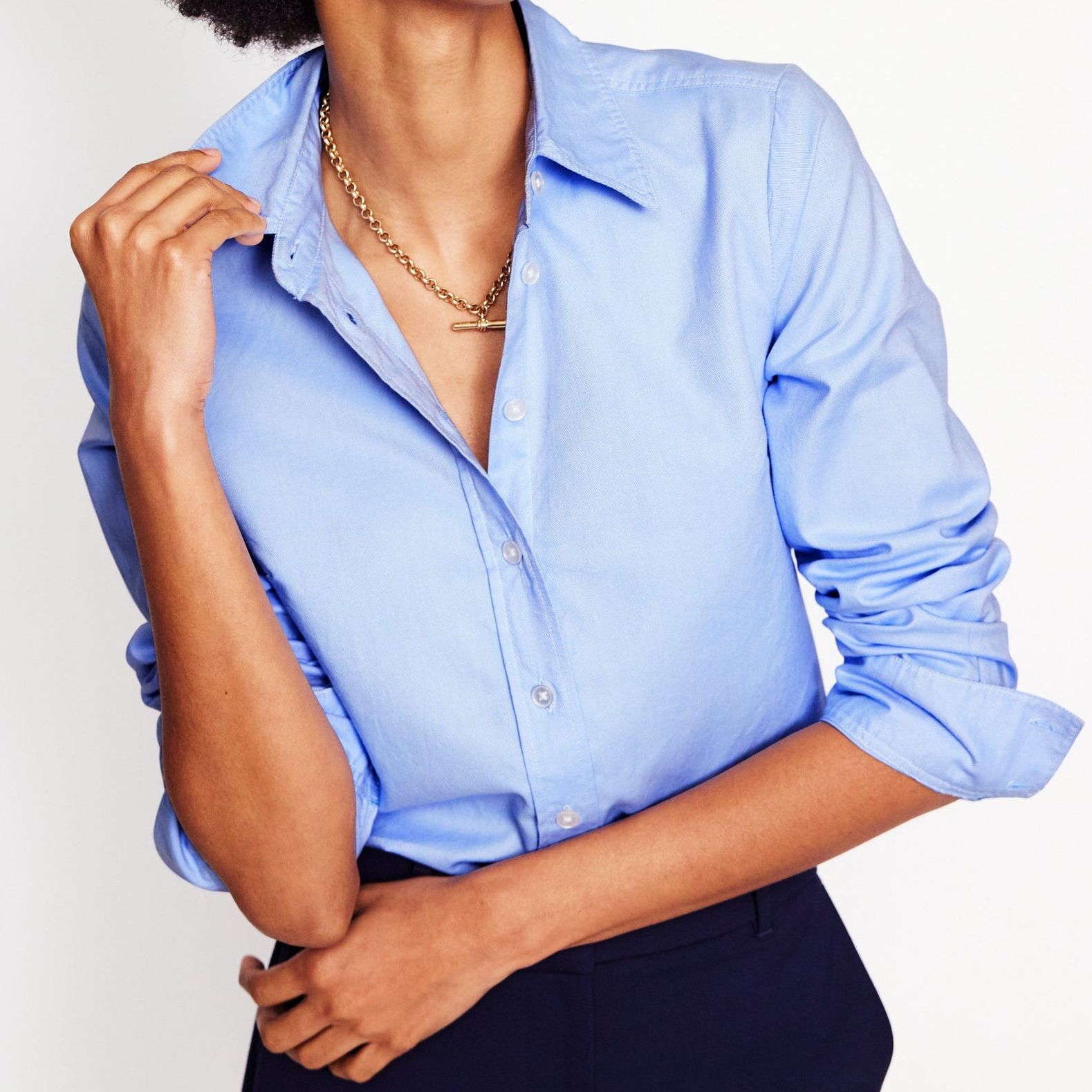 Sienna Cotton Shirt-Blue Oxford