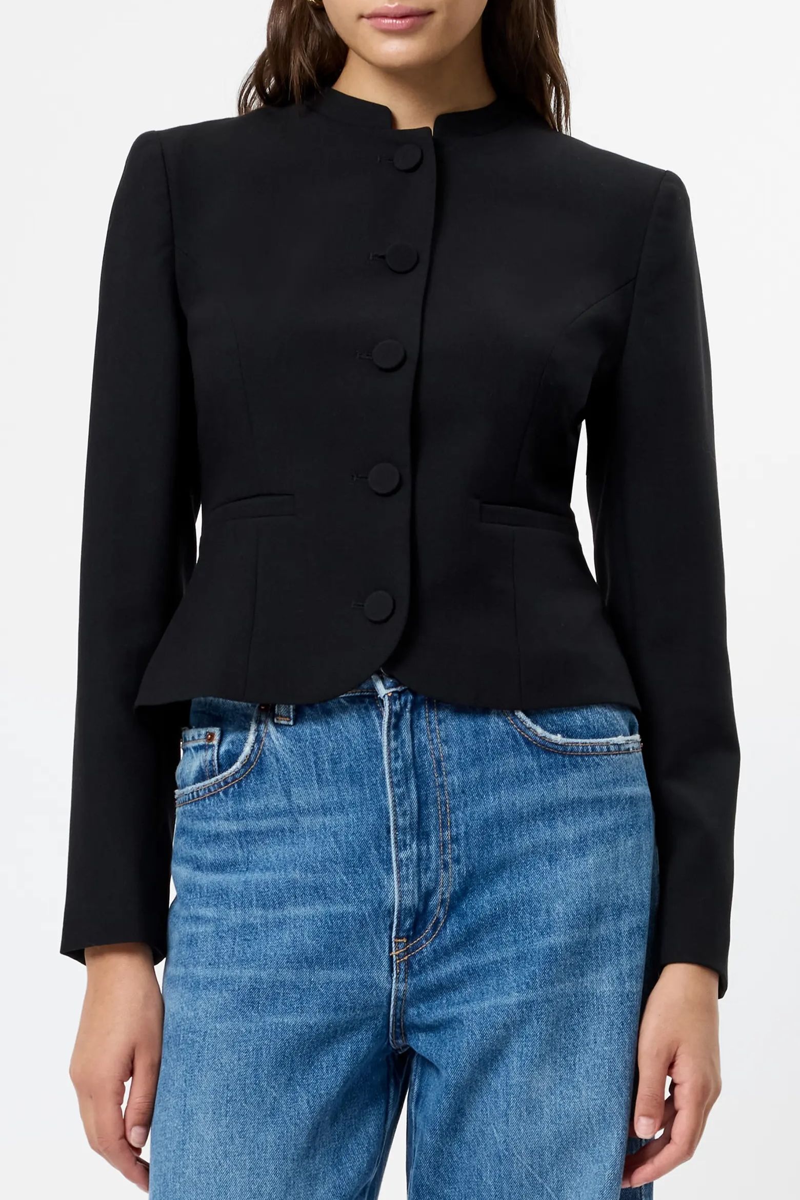 French Connection Azra Slim Fit Crop Twill Jacket
