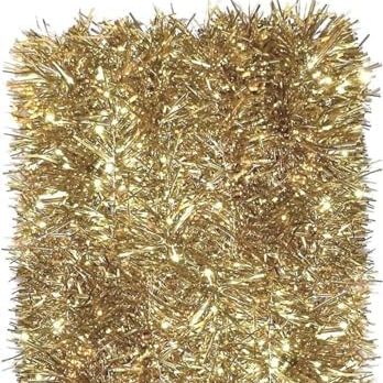 Skyte&amp;reg; 50ft Luxury Metallic Tinsel Garland Very Long Christmas Tinsel Shiny Christmas Party Indoor and Outdoor Decorations Tree (gold)