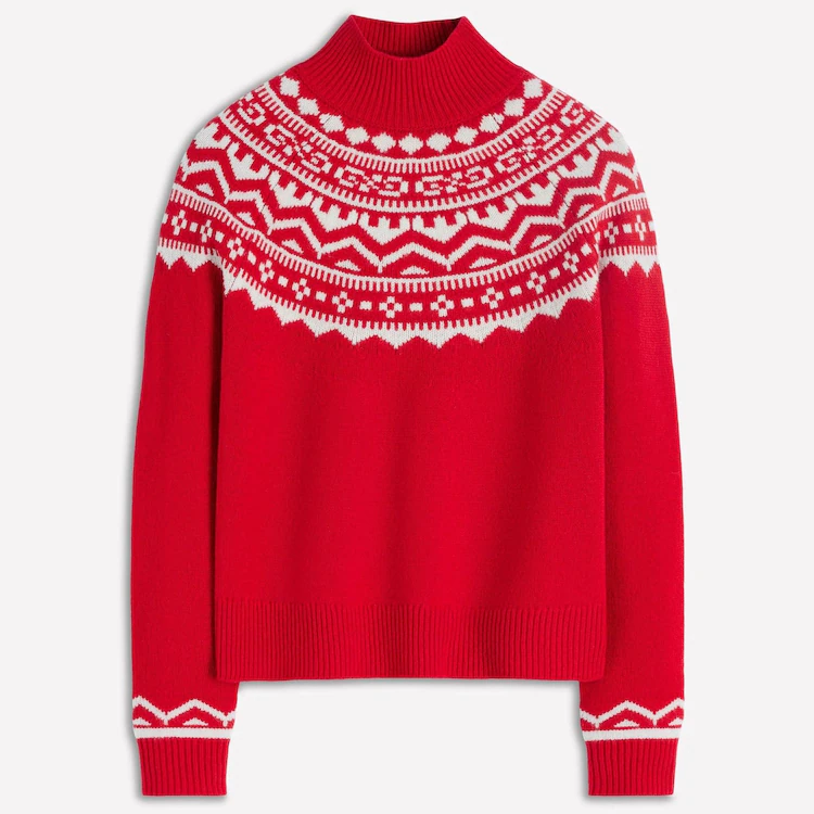 Boden red Fair Isle jumper