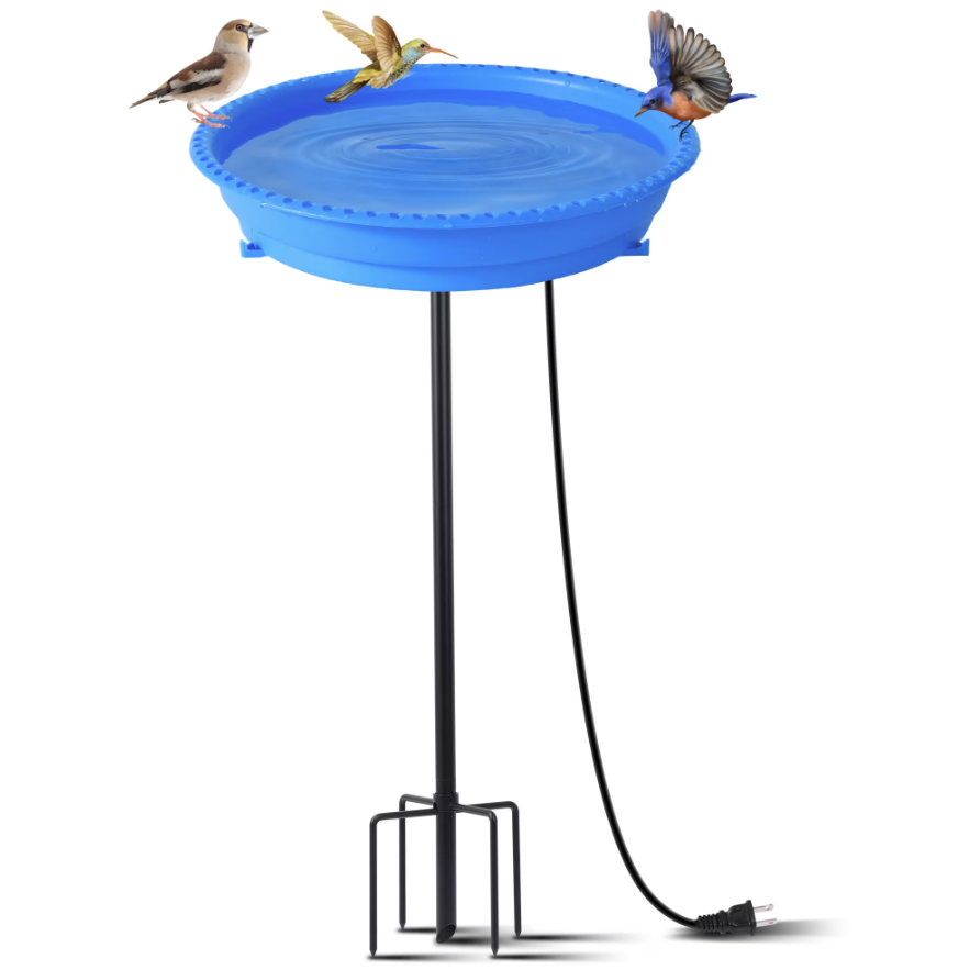 Heated Bird Bath for Outdoors for Winter, 75w Bird Bath Water Heater Bird Bath Deicer,deep Bowl Thermostatic Control Weather Resistance